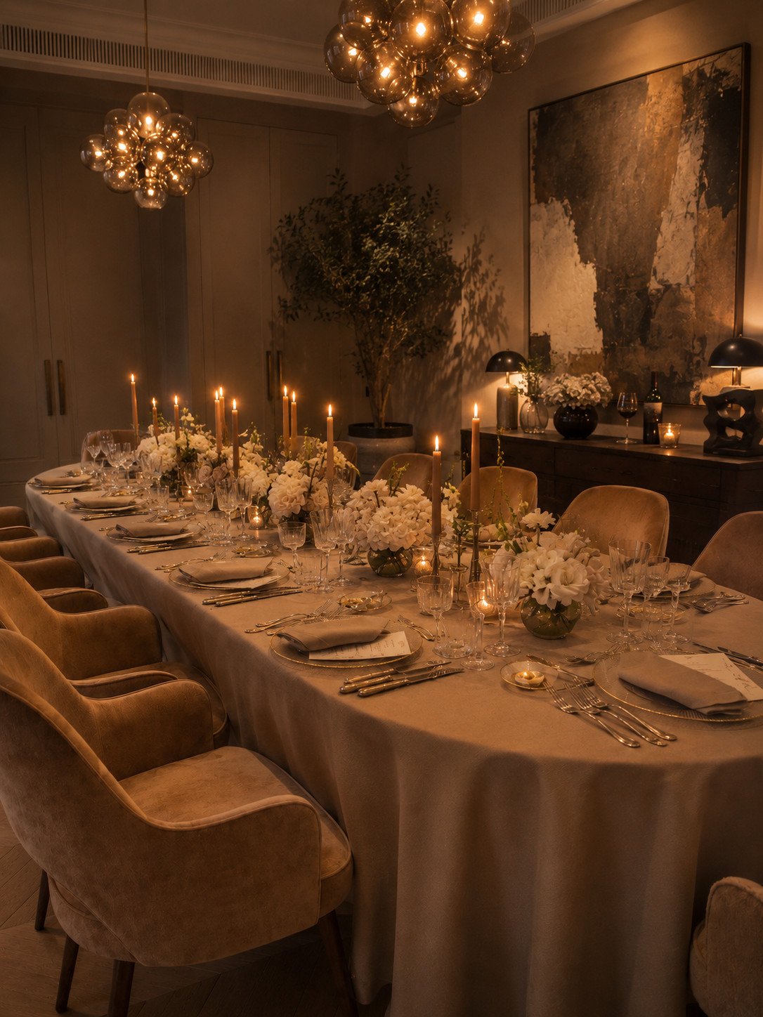 Festlich gedeckte Tafel — Private Dining München