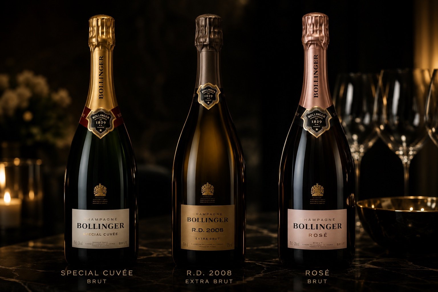 Bollinger Champagner Tasting München mit R.D. Rosé und Special Cuvée als Menübegleitung